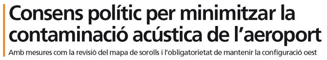 Not&iacute;cia publicada al peri&ograve;dic municipal de l'Ajuntament de Gav&agrave; "EL BRUGUERS" sobre l'aprovaci&oacute; al Congr&eacute;s dels Diputats d'una proposici&oacute; no de Llei per minimitzar l'&uacute;s de la configuraci&oacute; est a l'aeroport del Prat (8 d'octubre de 2008)